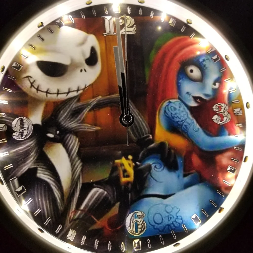 Jack n jill tattoo led lights clock